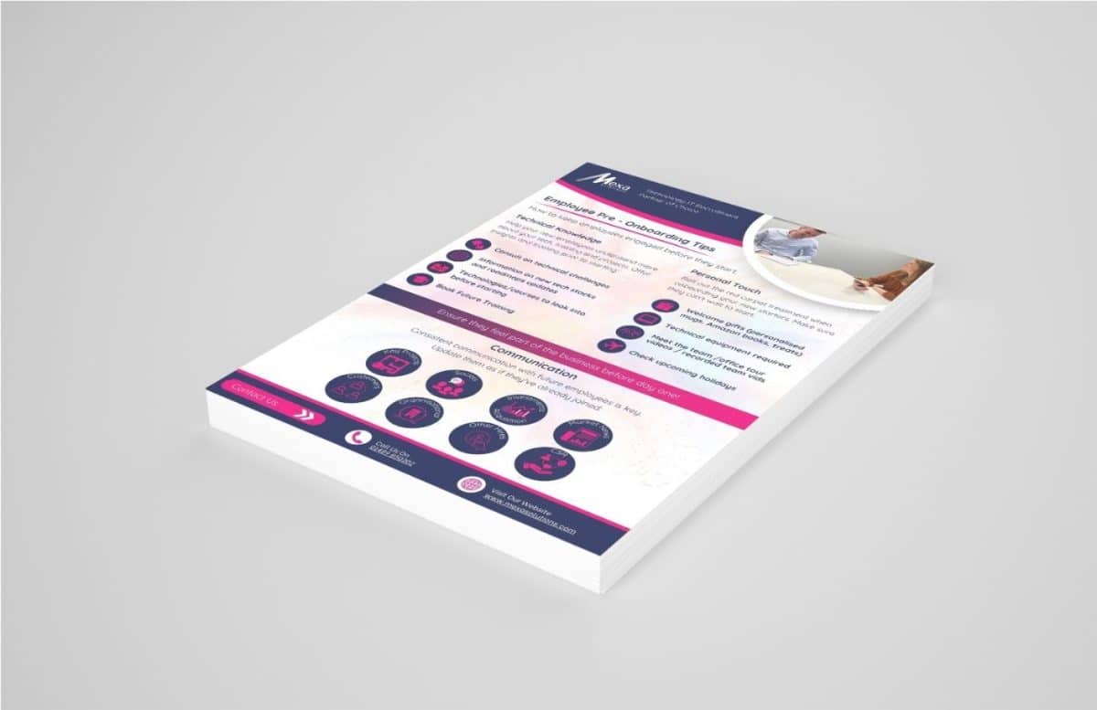 3D Mock up of pre onboarding leaflet